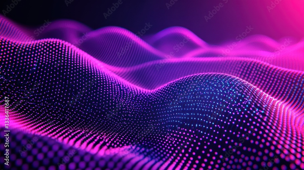 Poster an abstract image of a digital landscape with vibrant colors