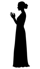 PNG Person Clapping silhouette person dress.