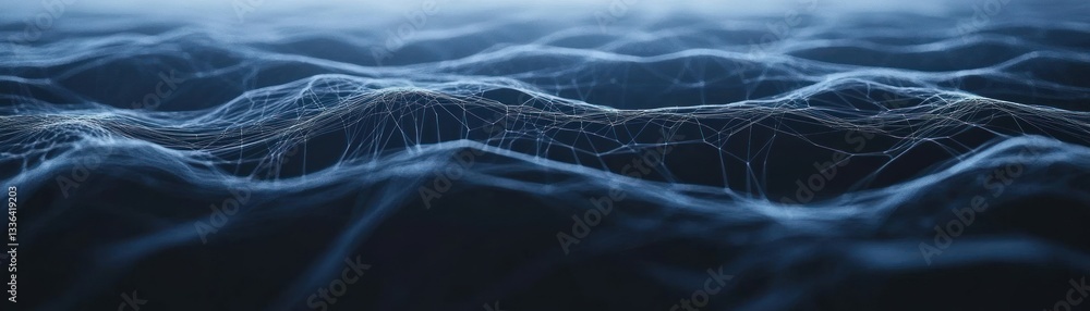Poster Abstract network of lines creating a wavy and blurred landscape