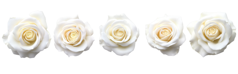 [Transparent Background PNG]Five Exquisite White Roses