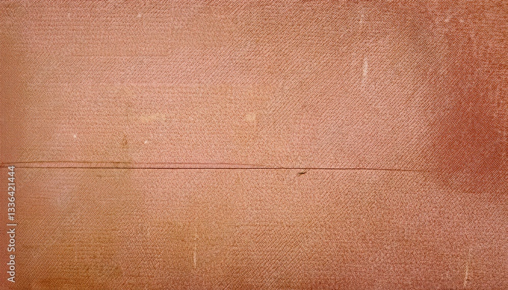 Poster textured peach colored fabric background with subtle diagonal weave pattern and natural imperfections for design use

