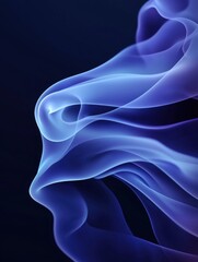 Abstract digital art piece with a dark blue background. the image is made up of a series of wavy lines that form a wave-like pattern, creating a sense of movement and depth.