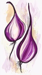 Purple Onion Illustration: Vibrant Artistic Design