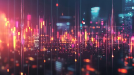 Obraz premium Analyzing abstract glowing forex candlestick chart financial market digital visualization professional workspace data-driven concept