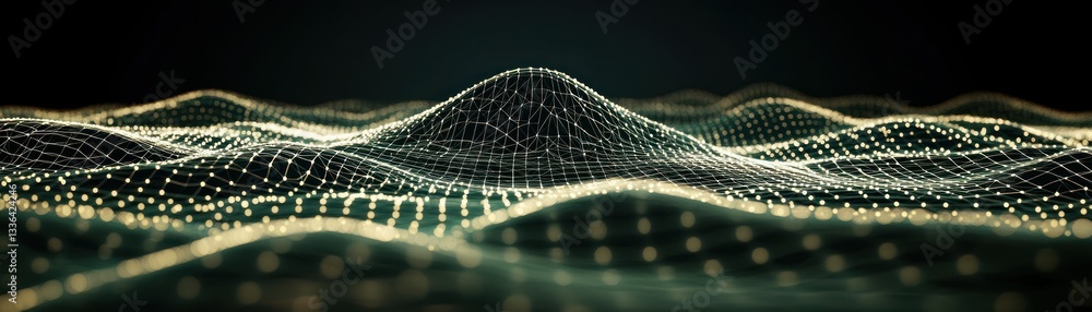 Poster Abstract digital grid lines forming a network across the surface