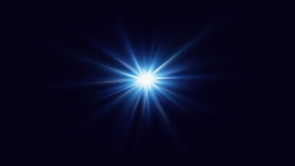 Beautiful light flares. Glowing streaks on dark background