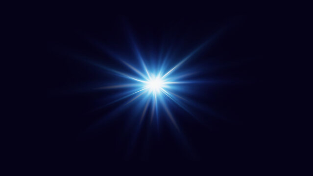 Beautiful light flares. Glowing streaks on dark background