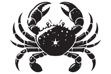 Crab Silhouette Vector Illustration Seafood Restaurant Design Element