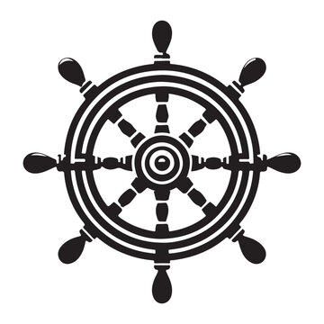 recommend clip art: Ship Wheel Silhouette Vector Illustration Navigate Your Design Easily