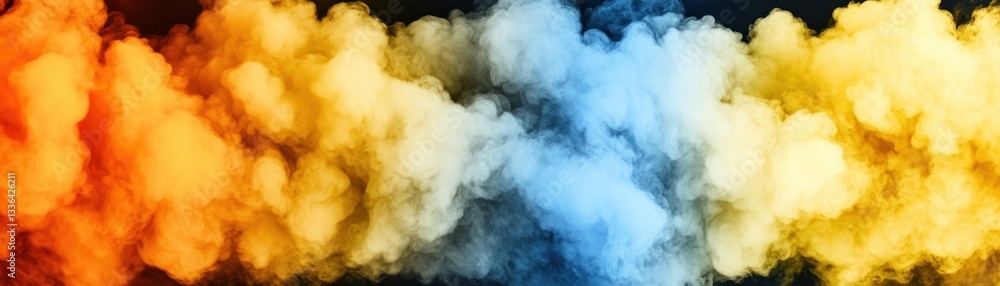 Poster a colorful blend of smoke and vapor forms a gradient