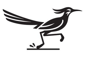 Running Roadrunner Silhouette Vector Illustration of Southwestern Wildlife