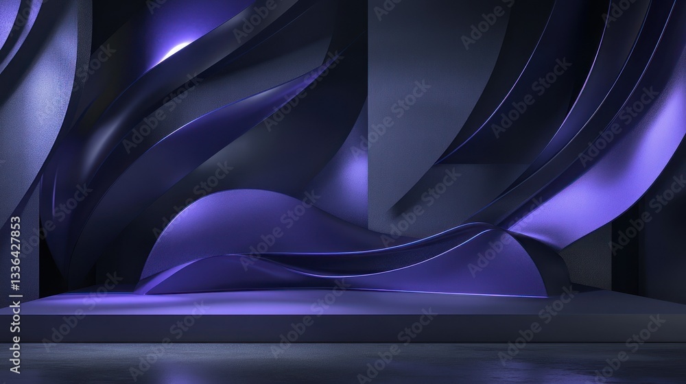 Aufkleber Abstract geometric forms and smooth flowing surfaces creating artistic composition