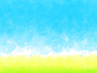 青空と菜の花のイメージの背景素材