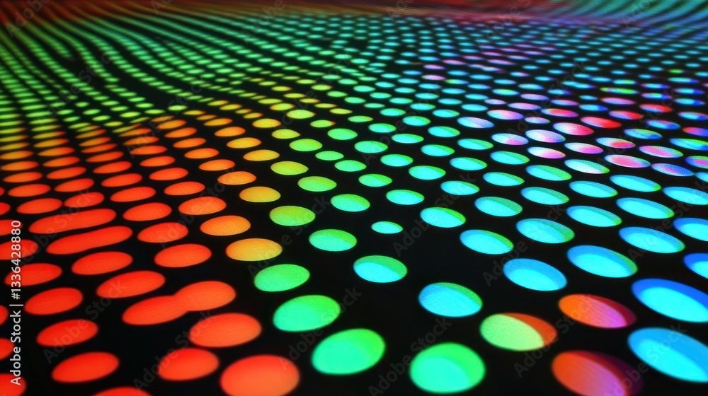 Poster A colorful and gradient pattern of connected circular dots