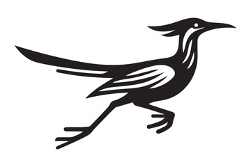Roadrunner Silhouette Vector Graphic Illustration Fastest Bird Design