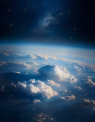 宇宙 無重力 大気圏　地球 earth Generative AI	
