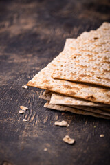 Traditional Jewish bread matzo for Passover
