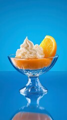 Orange Cream Dessert in a Glass Bowl - A Refreshing Summer Treat