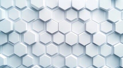 Fototapeta premium White hexagon brick wall background. Abstract geometric seamless pattern