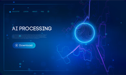 Ai automation and process optimization. Business Ai data mining concept. Machine learning and data analysis technology background.