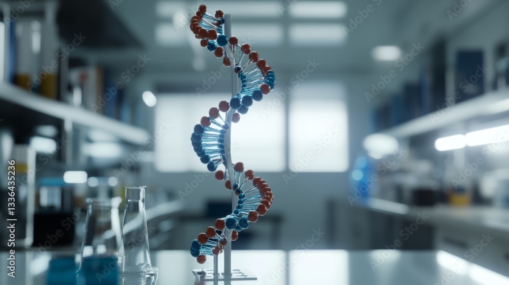 Aufkleber exploring advanced dna molecule models modern lab high-resolution imagery scientific environment mac