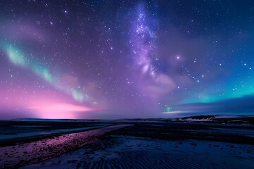 Neon colored aurora