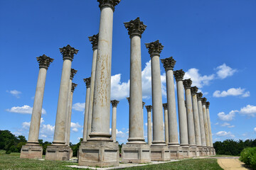 Large Stone Pillars Reaching Up to Skies