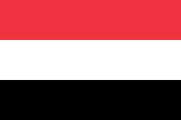 Obraz premium Yemen Flag with Red White and Black Horizontal Stripes