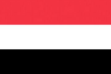 Naklejka premium Yemen Flag with Red White and Black Horizontal Stripes