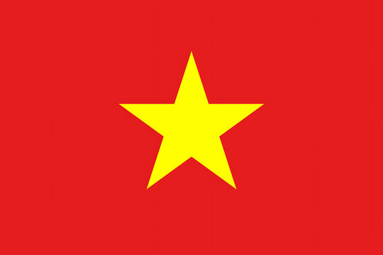 Vietnam Flag with Gold Star on Red Background