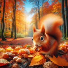 squirrel finding food