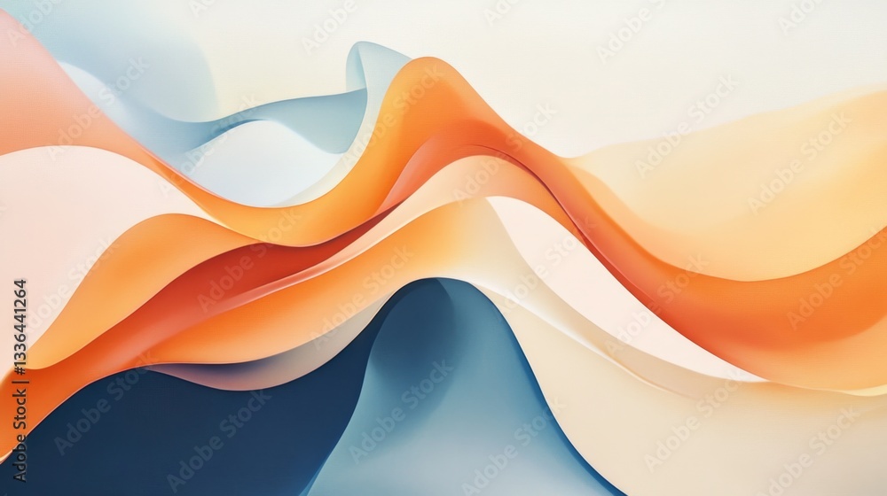 Poster creating fluid shapes digital workspace ai-generated abstract composition virtual environment close-