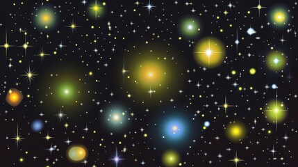 Obraz premium Stunning Space Background with Sparkling Stars. An Enchanting Cosmic Design for Your Digital Creations. A Beautiful Galaxy Pattern for Your Wallpaper.