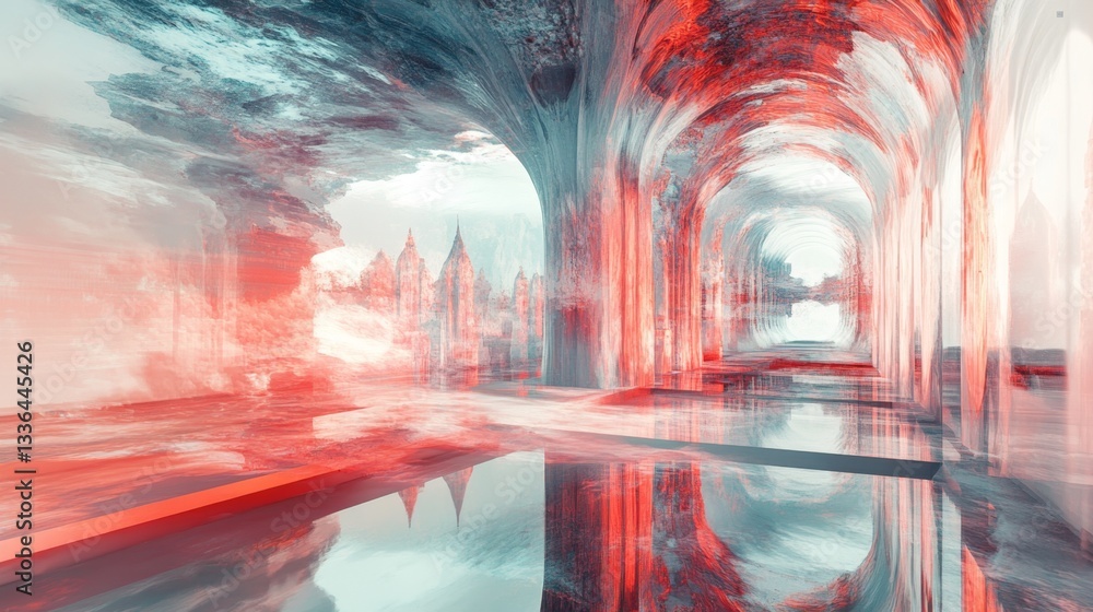 Aufkleber exploring bou gigapixel ai-generated conceptual artwork digital realm visual art virtual space high-