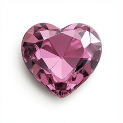 Fototapeta premium Shimmering pink heart-shaped gem radiates beauty in delicate light, captivating anyone who gazes upon its intricate facets and elegant form
