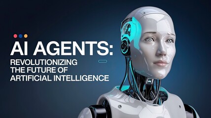 AI Agents, poster design with text