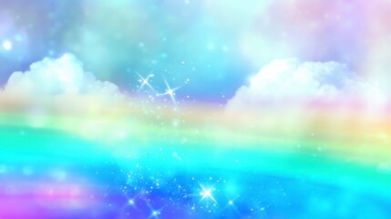 Serene Pastel Rainbow Sky: A Dreamlike Cloud Formation Background
