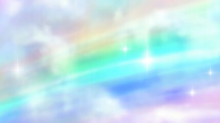Serene Pastel Rainbow Sky Background with Subtle Light Effects