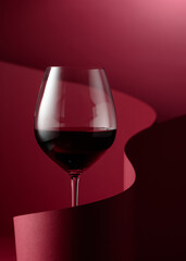Glass of red wine.