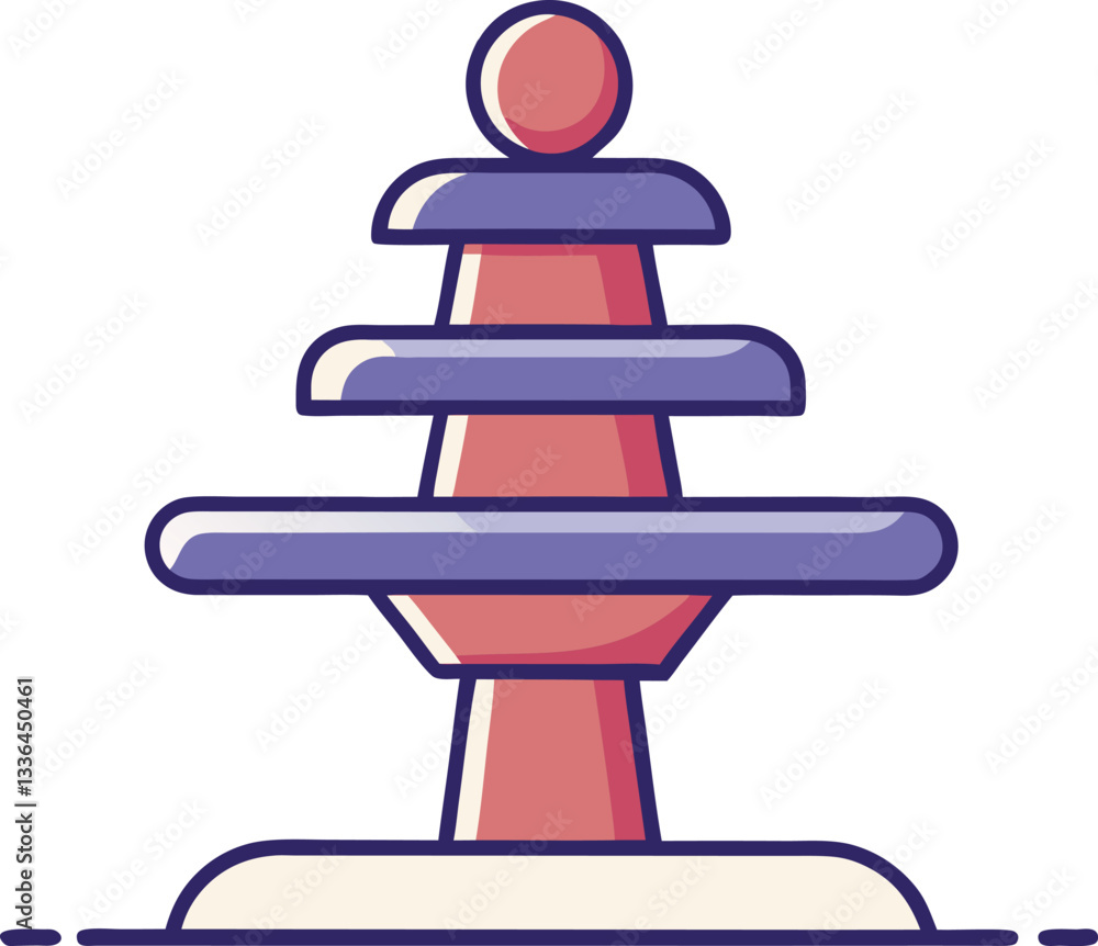 Poster minimalist illustration of a stacked cone shape, a simple illustration of a stacked cone shape, with