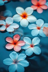 Naklejka premium Flowers example in a tropical pond. Selective focus.