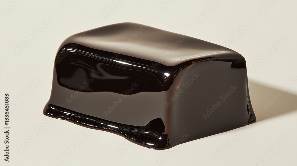 Aufkleber close-up of a small, square-shaped object with a smooth, glossy surface. the object appears to be ma