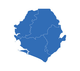 Obraz premium Sierra Leone Map vector icon. Minimalistic Colorful Map of Sierra Leone.