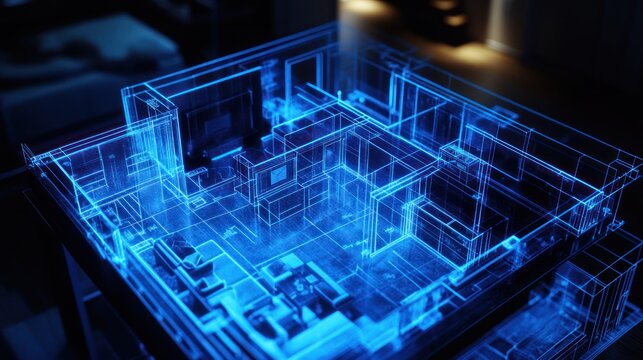 Transparent Interior Floorplan, Smart Home Design, Virtual Layouts