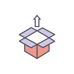Open Box vector icon stock illustration