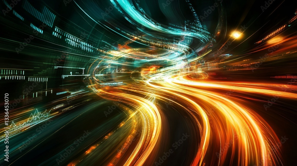 Poster abstract finance composition digital space visual art virtual environment dynamic perspective light 