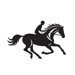 silhouette of a horse rider vector design.
