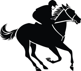 Fototapeta premium Cute black horse Rodeo Silhouettes Set Equestrian Silhouettes Collection vector illustration