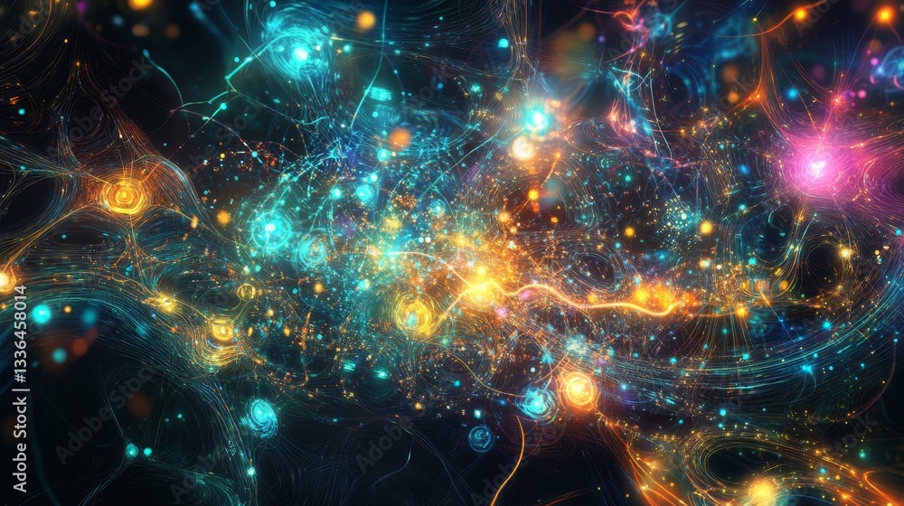 Poster exploring an abstract machine learning system through gigapixel imagery in digital space