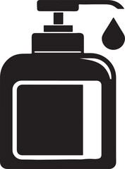 Obraz premium hand sanitizer silhouette, black and white silhouette, vector and&nbsp;illustration